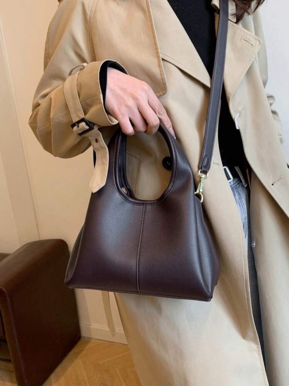 Amazon Pebbled Faux-Leather Lana Mini Bag Purse Double Handles Crossbody
